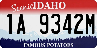 ID license plate 1A9342M