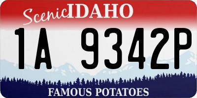 ID license plate 1A9342P