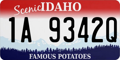 ID license plate 1A9342Q