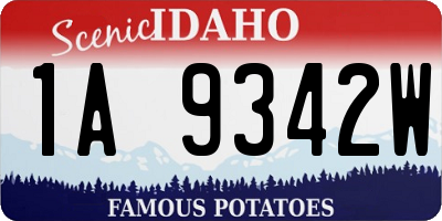 ID license plate 1A9342W