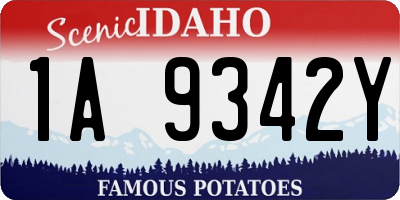 ID license plate 1A9342Y