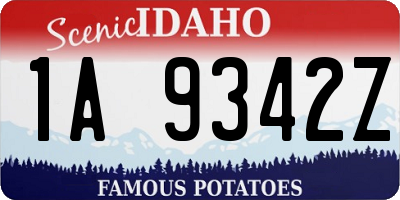 ID license plate 1A9342Z