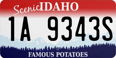 ID license plate 1A9343S