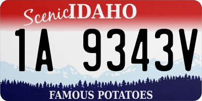 ID license plate 1A9343V