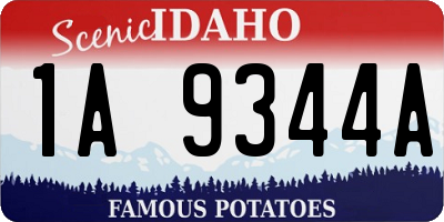 ID license plate 1A9344A
