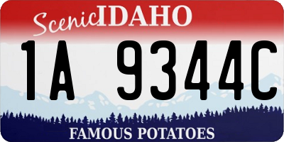 ID license plate 1A9344C