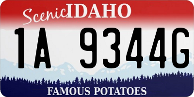 ID license plate 1A9344G