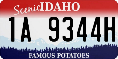 ID license plate 1A9344H