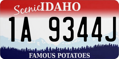 ID license plate 1A9344J
