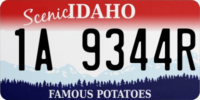 ID license plate 1A9344R