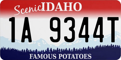 ID license plate 1A9344T