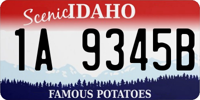 ID license plate 1A9345B