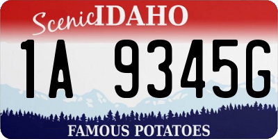 ID license plate 1A9345G