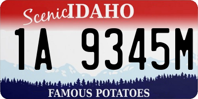 ID license plate 1A9345M