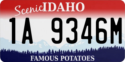 ID license plate 1A9346M