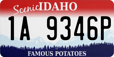 ID license plate 1A9346P