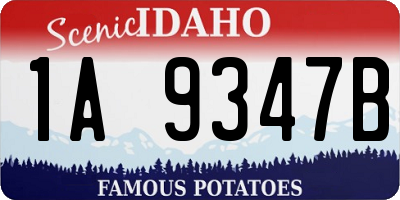 ID license plate 1A9347B