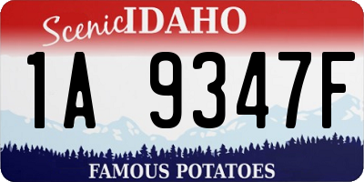 ID license plate 1A9347F