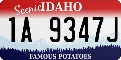 ID license plate 1A9347J