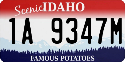 ID license plate 1A9347M