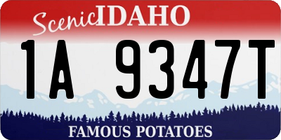 ID license plate 1A9347T