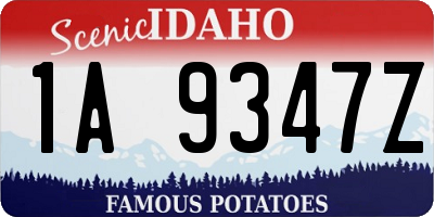 ID license plate 1A9347Z