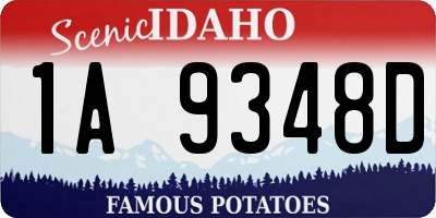 ID license plate 1A9348D