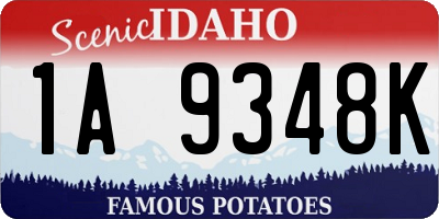 ID license plate 1A9348K