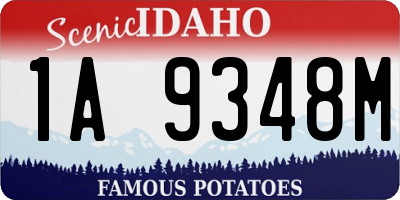 ID license plate 1A9348M