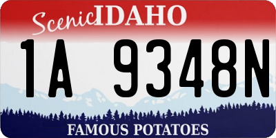 ID license plate 1A9348N