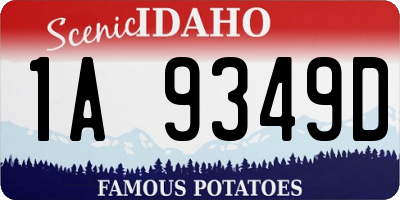 ID license plate 1A9349D