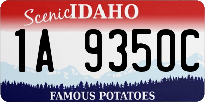 ID license plate 1A9350C