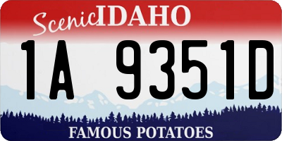 ID license plate 1A9351D