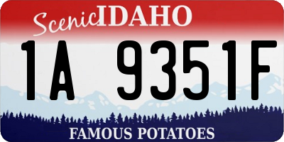 ID license plate 1A9351F