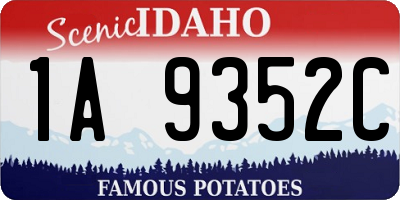ID license plate 1A9352C