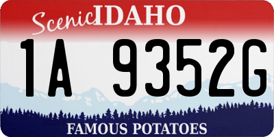 ID license plate 1A9352G