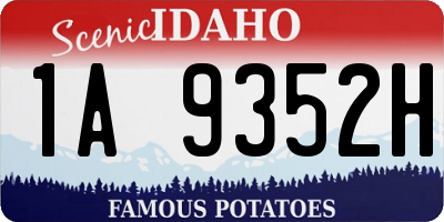 ID license plate 1A9352H