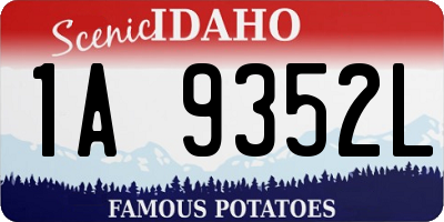 ID license plate 1A9352L