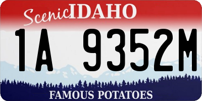 ID license plate 1A9352M
