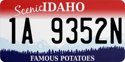 ID license plate 1A9352N