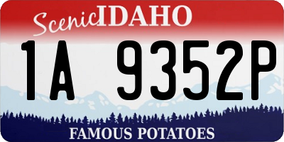 ID license plate 1A9352P