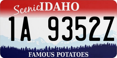 ID license plate 1A9352Z