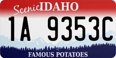 ID license plate 1A9353C