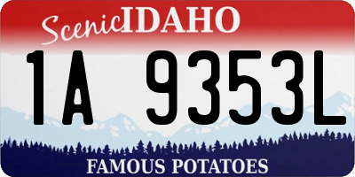 ID license plate 1A9353L
