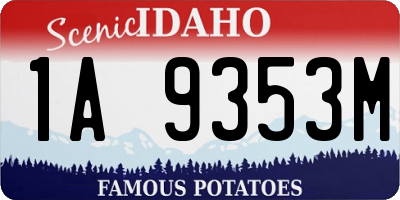 ID license plate 1A9353M