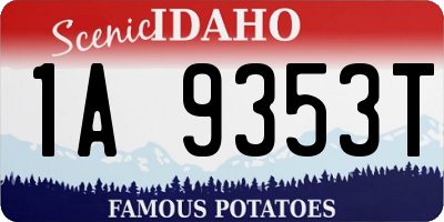 ID license plate 1A9353T
