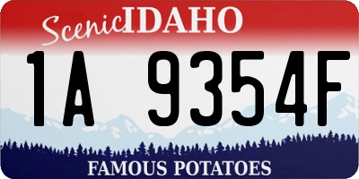 ID license plate 1A9354F