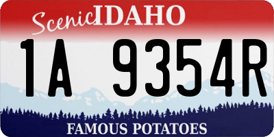 ID license plate 1A9354R