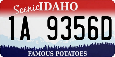 ID license plate 1A9356D