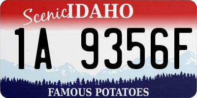 ID license plate 1A9356F